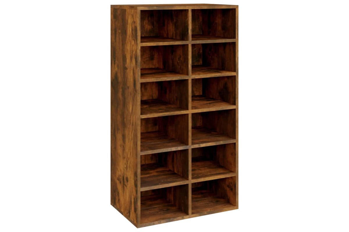 vidaXL 815309 Shoe Rack Smoked Oak 54x34x100.5cm Engineered Wood