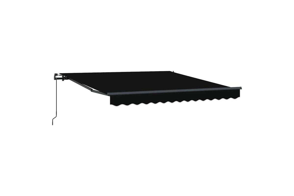 Vidaxl Retractable Awning Manual Black 300 X 250 Cm Fabric