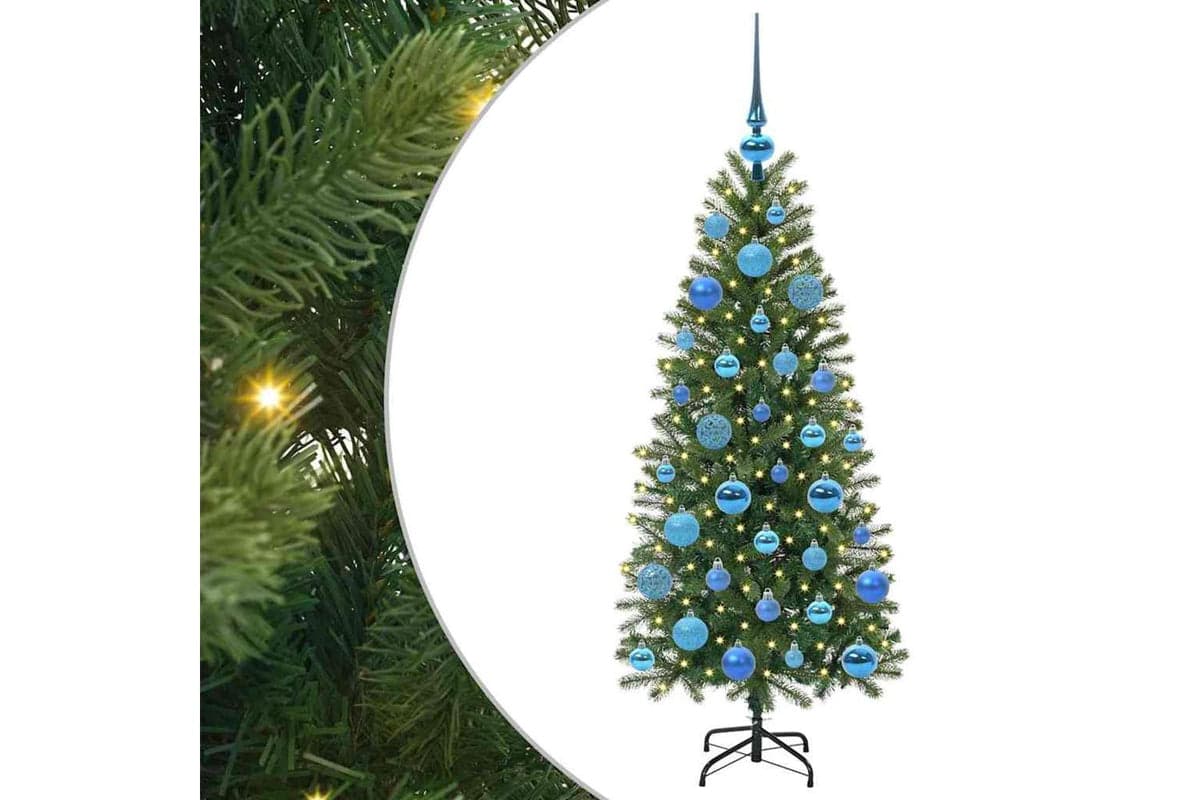 Vidaxl Artificial Christmas Tree With 150 Leds Green 120 Cm Pe And Pvc