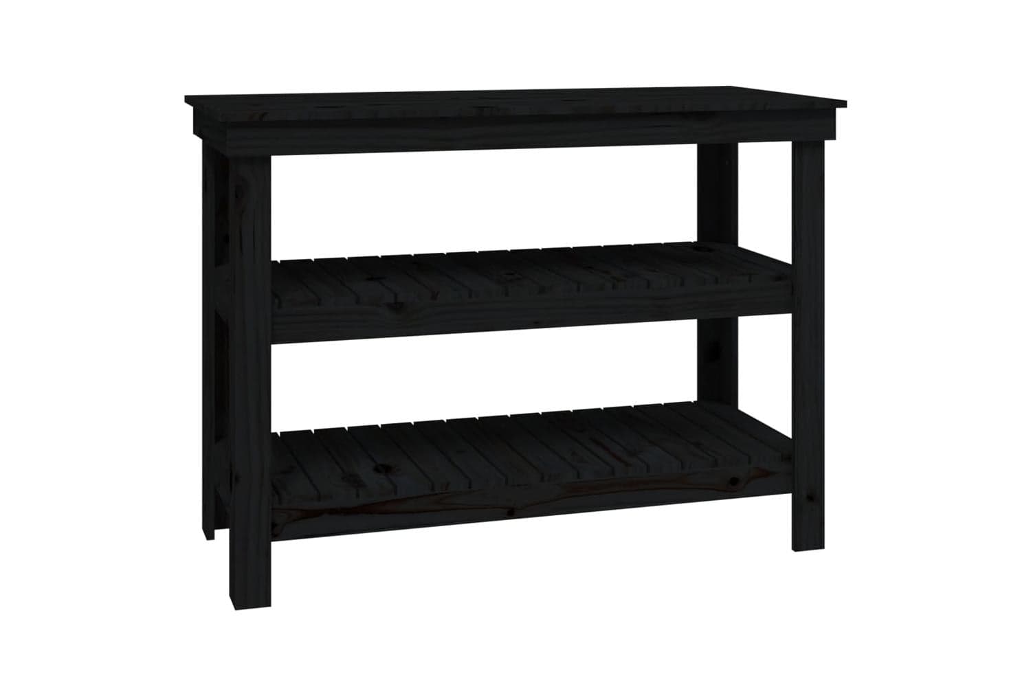 vidaXL 823648 Work Bench Black 110.5x50x80cm Solid Wood Pine