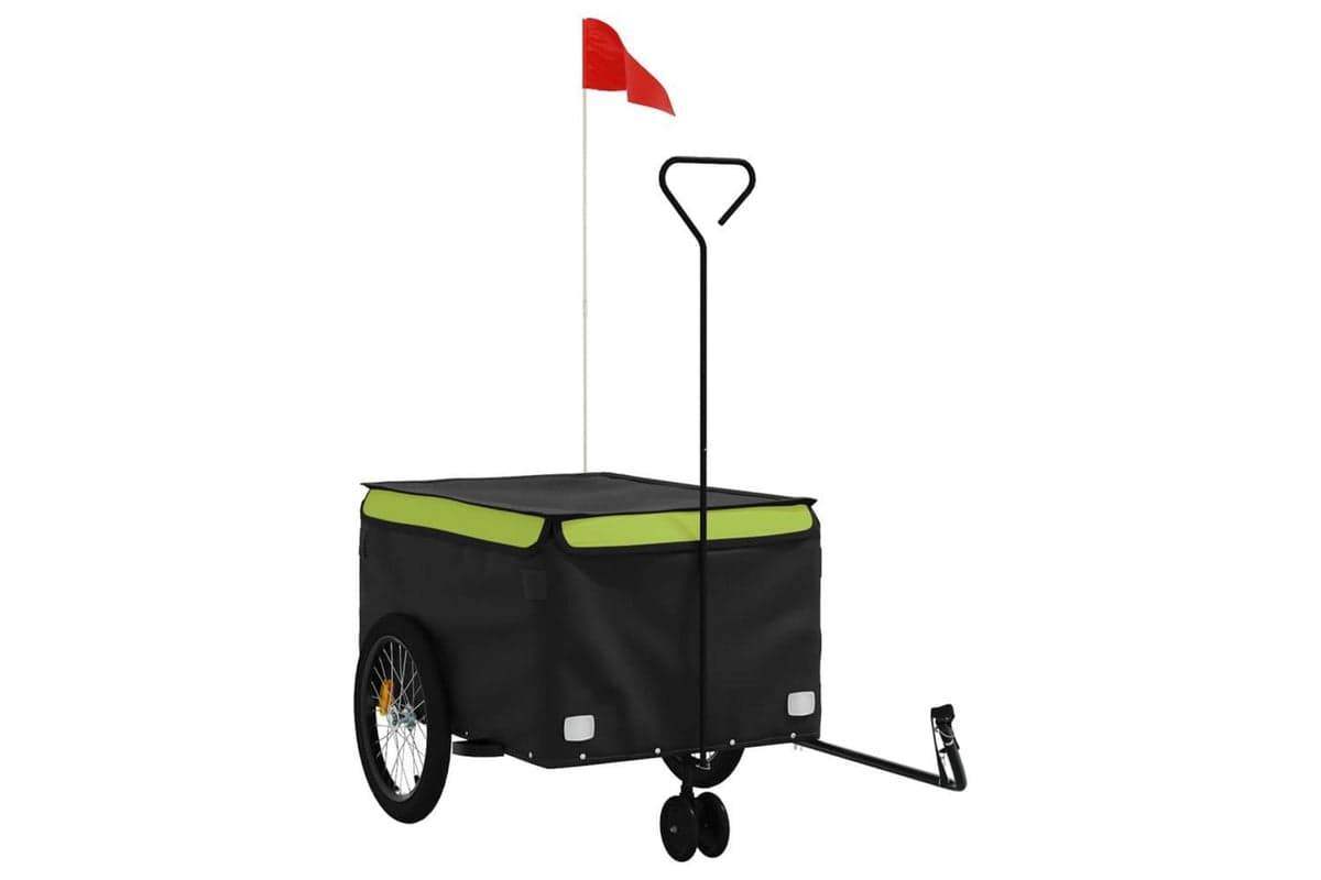 Vidaxl Bike Trailer Black And Green 45 Kg Iron