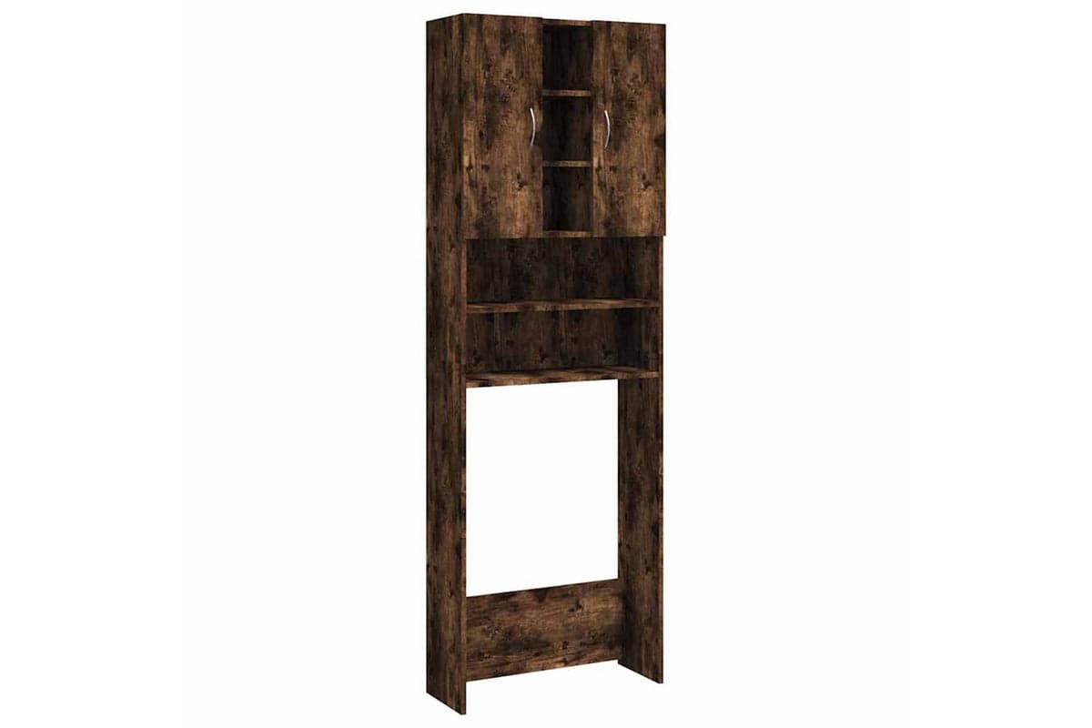 Vidaxl 815957 Washing Machine Cabinet Smoked Oak 64x25.5x190 Cm