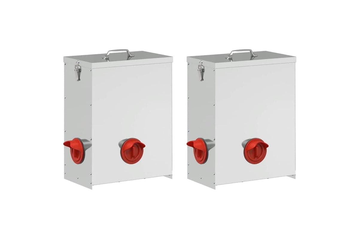 Vidaxl Chicken Feeder 2 Pcs Silver 325 X 205 X 43 Cm