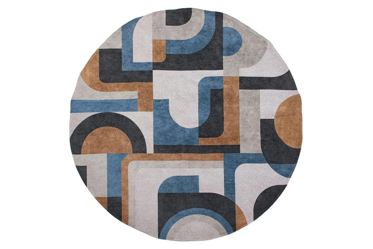 Louis De Poortere | Module Eco Round Rug | Camel Blue | 240 x 240 cm