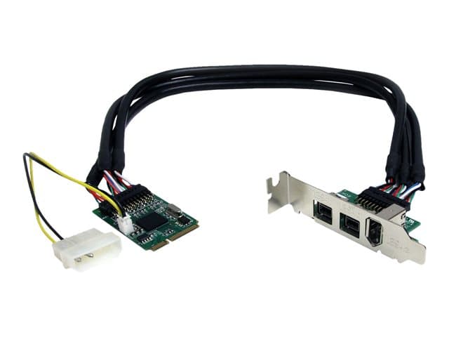 STARTECH.COM - Startech 3 Port 2b 1a 1394 Mini PCI Express FireWire Card Adapter - FireWire adapter - PCIe Mini Card - FireWire 800 - 2 ports + 1 x FireWire - MPEX1394B3 - FireWire adapter - PCIe Mini Card - 2 ports
