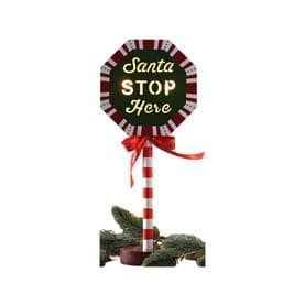 Lit Santa Stop Sign 32cm