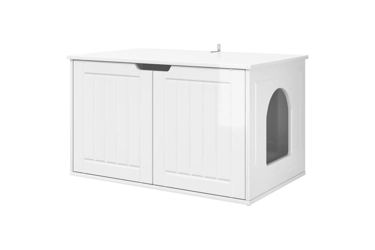 Vidaxl Cat House Gloss White 85 X 55 X 505 Cm Engineered Wood