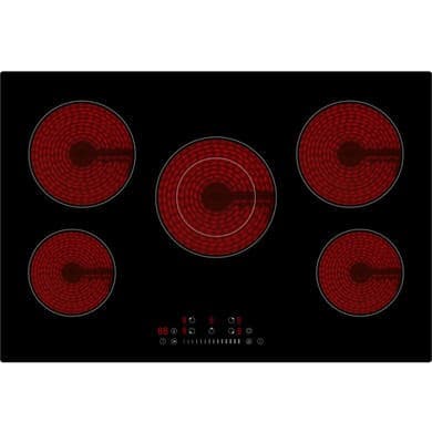 Refurbished electriQ eiqc77v3 77cm 5 Zone Touch Control Ceramic Hob Black