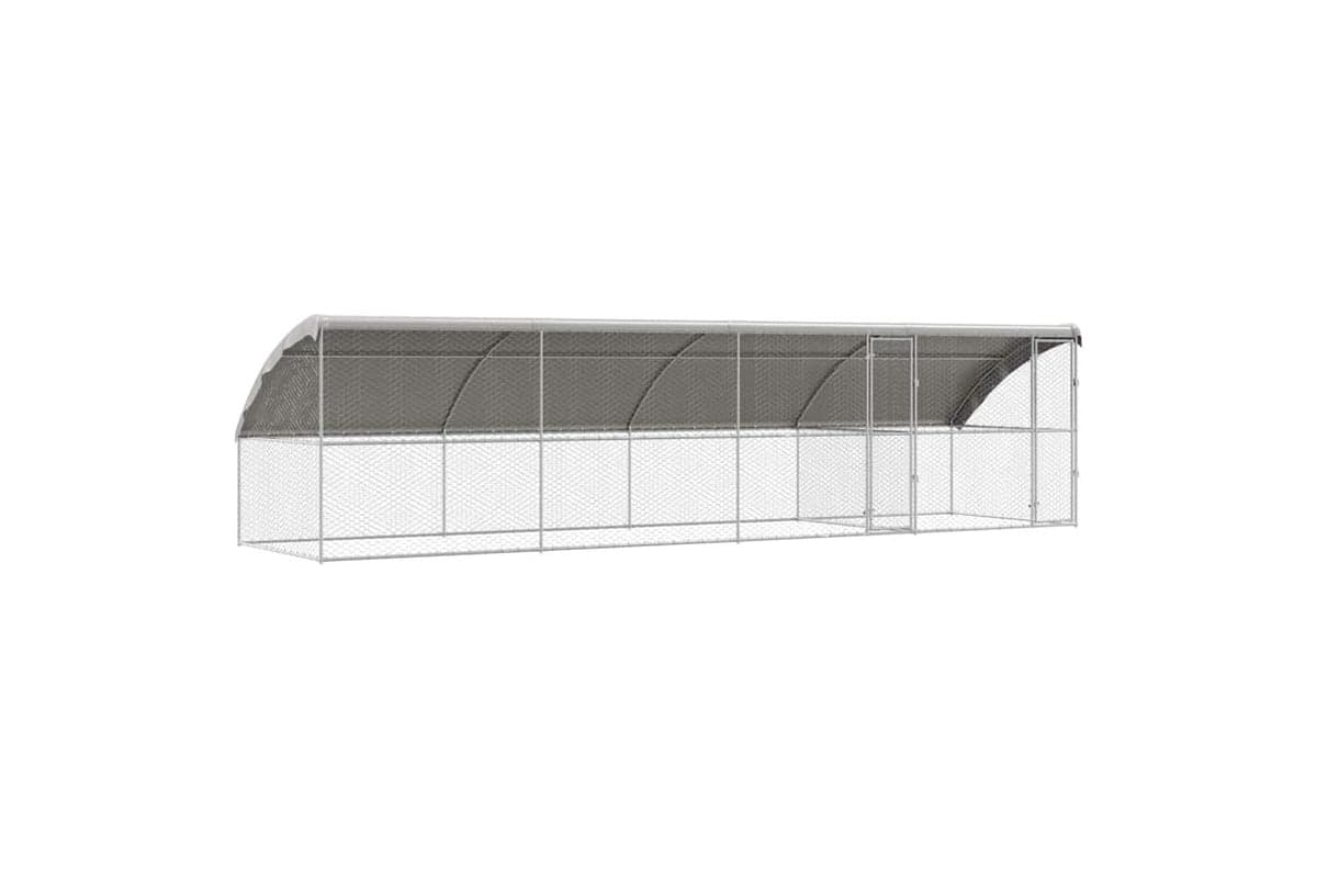 Vidaxl Dog Kennel With Storage 4 Pcs Silver 8 X 2 X 2 M Steel