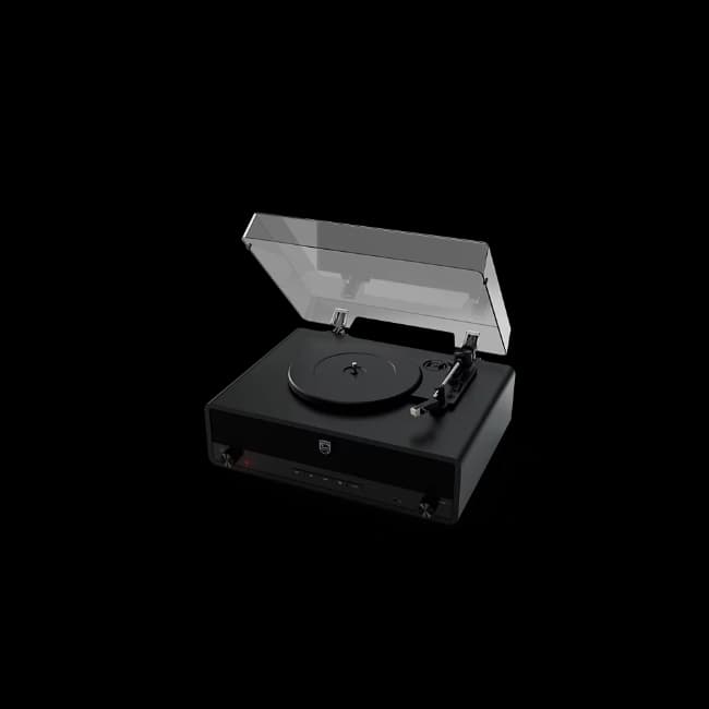 Philips Century 'The Stevie' Record Player/ Turntable - Black | TAV3000B-10
