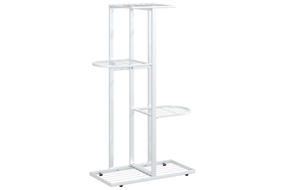 vidaXL 336109 4-floor Flower Stand 43x22x76cm White Metal