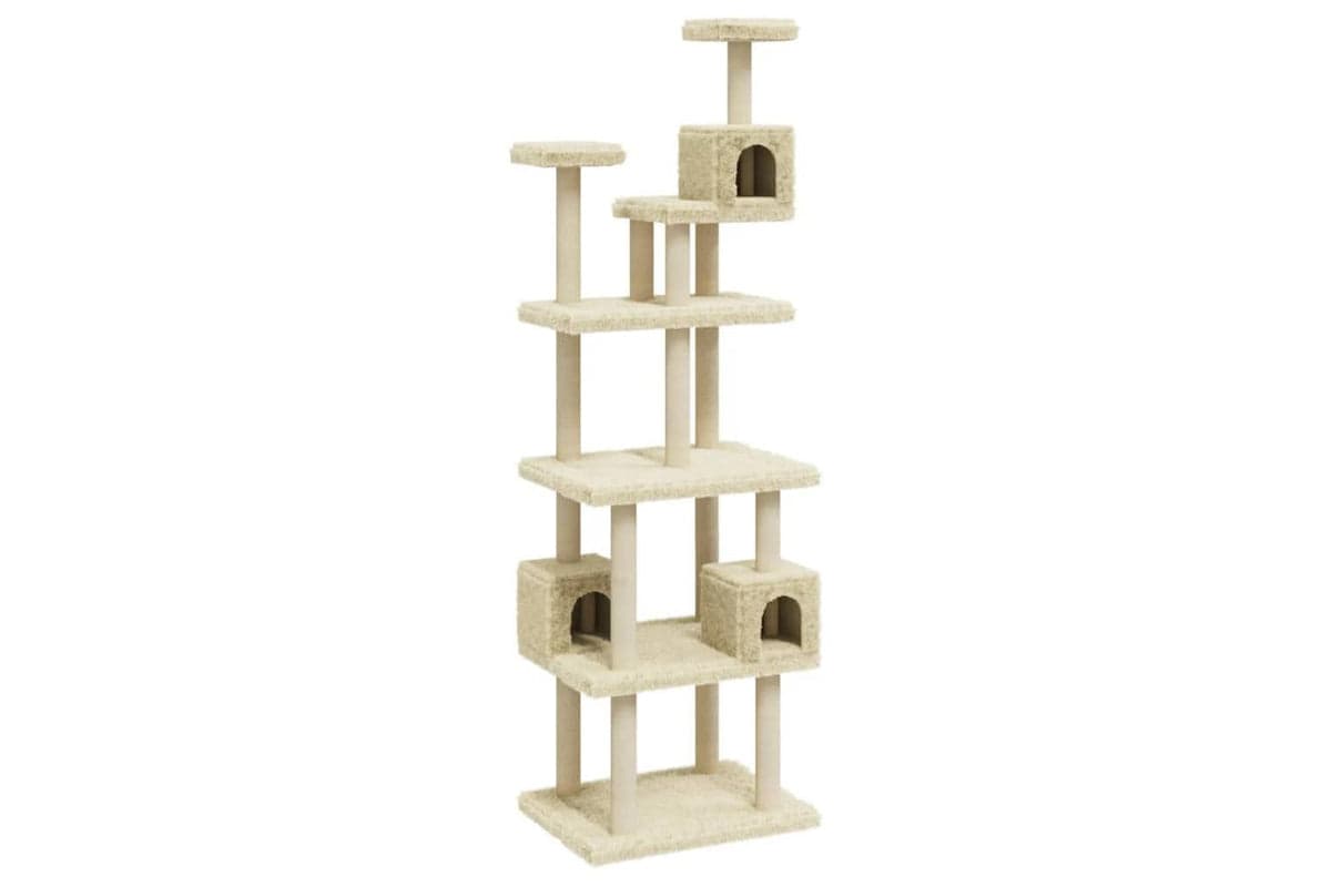 Cat Tree With Sisal Scratching Posts Cream 188 Cm