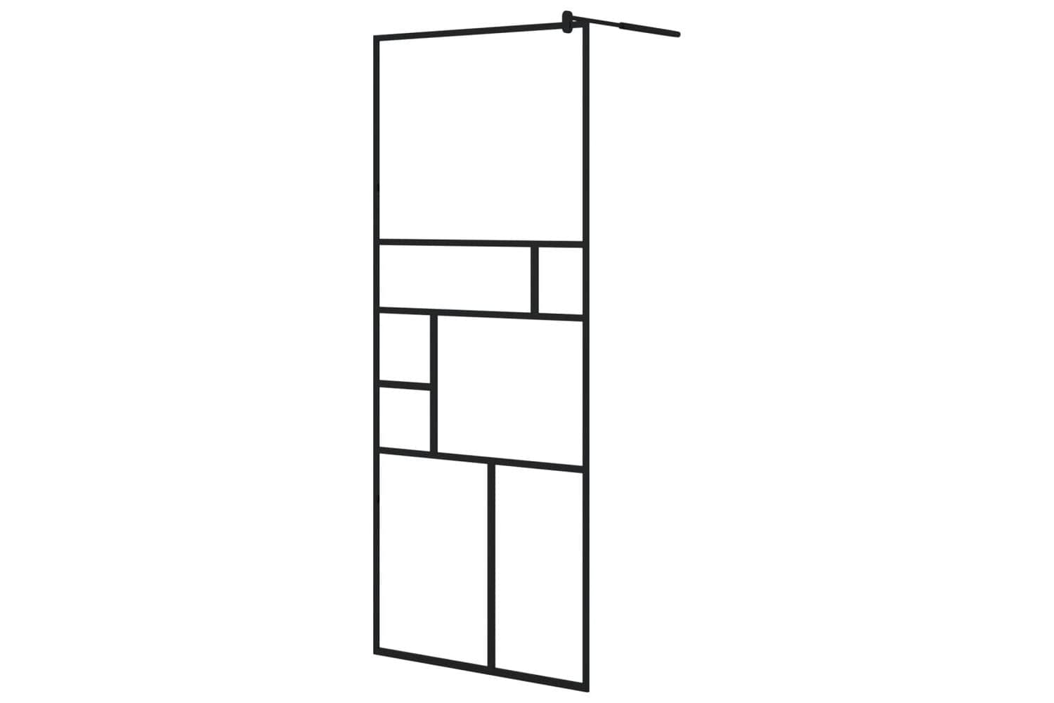 vidaXL 150752 Walk-in Shower Wall With Clear Esg Glass 80x195cm Black