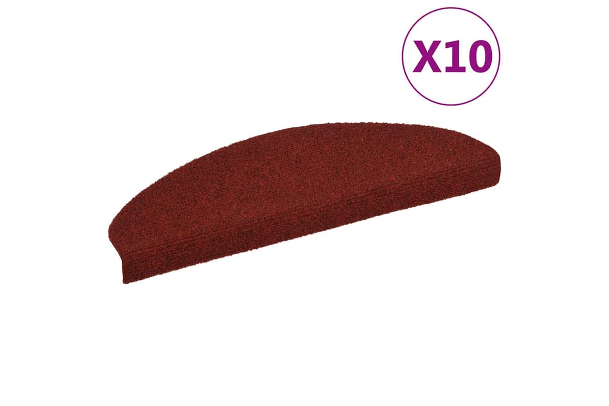 vidaXL 149707 Self-adhesive Stair Mats 10 Pcs Red 65x21x4cm Needle Punch