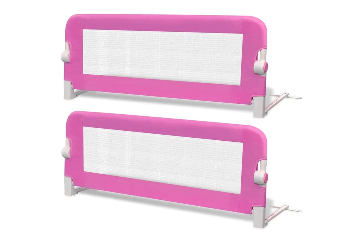 Vidaxl Toddler Safety Bed Rail 2 Pcs Pink 102x42 Cm