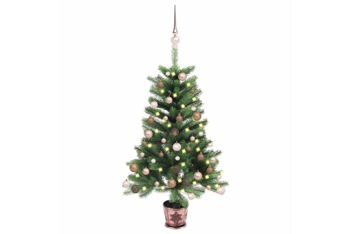 Vidaxl Artificial Pre-lit Christmas Tree With Ball Set 65 Cm Green