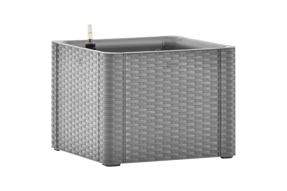 vidaXL 317575 Garden Raised Bed With Self Watering System Grey 43x43x33cm