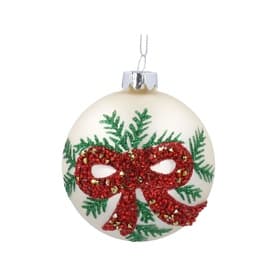 Bow Glass Tree Decoration 8cm