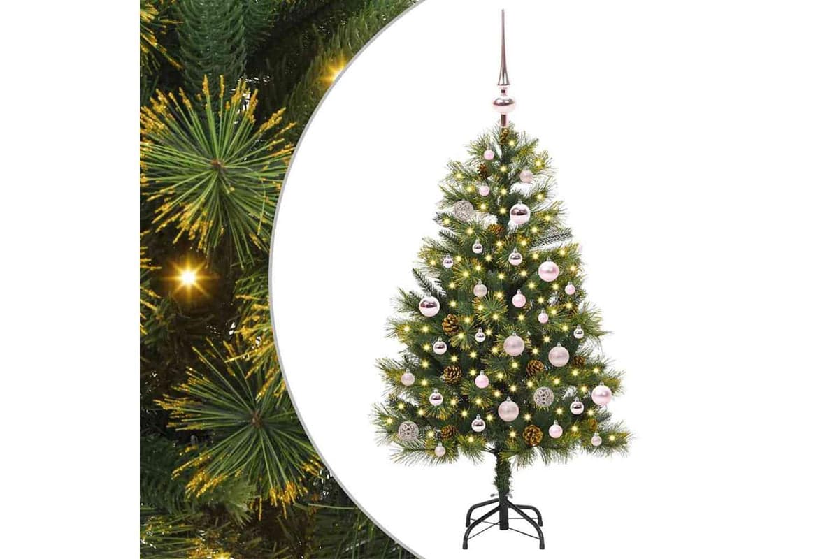 Vidaxl Artificial Hinged Christmas Tree With Cones Green 150 Cm