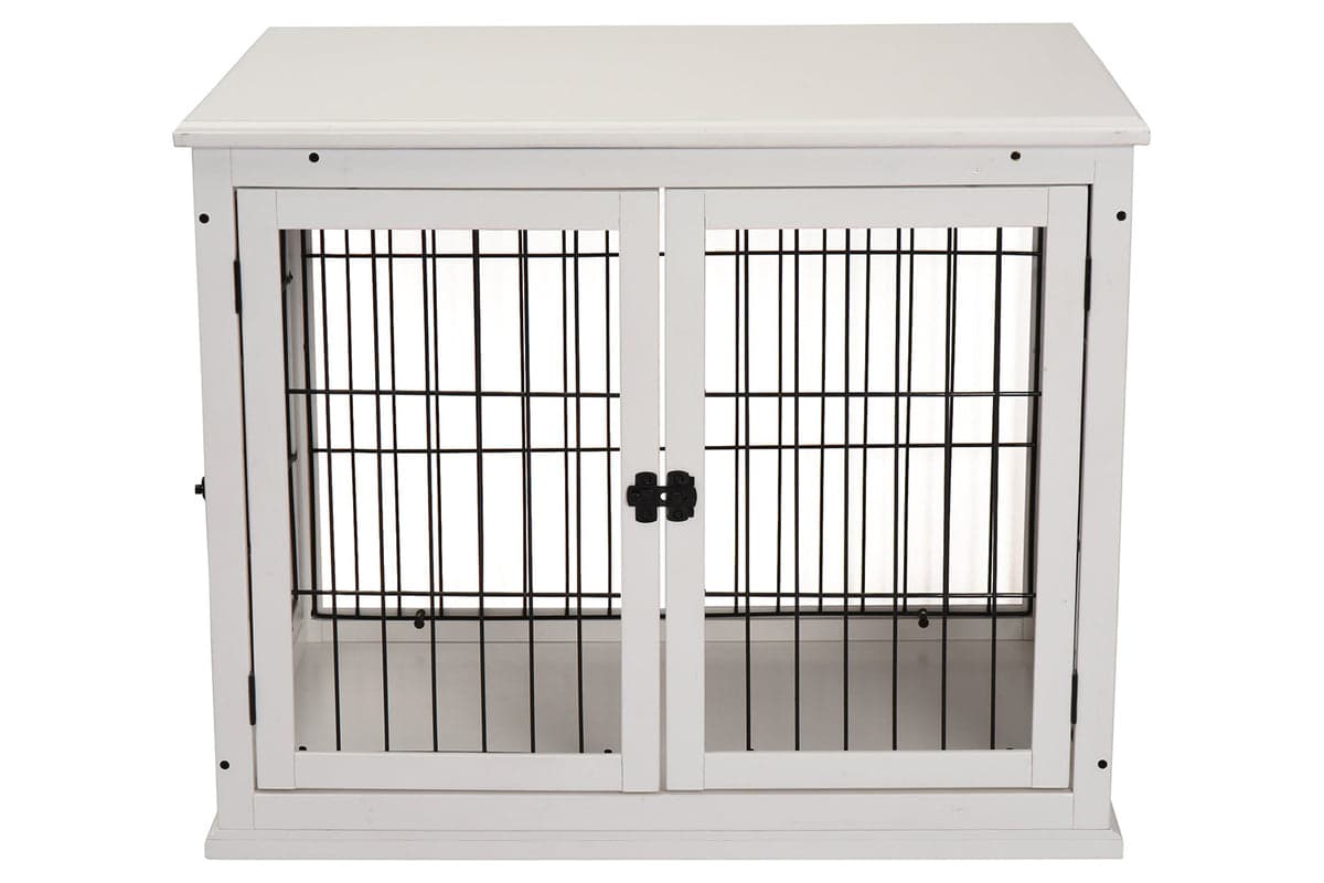 PawHut D02-040WT 3-Door Small Indoor Pet Cage | White