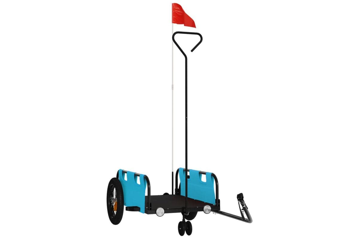 Vidaxl Bike Trailer Blue Oxford Fabric And Iron
