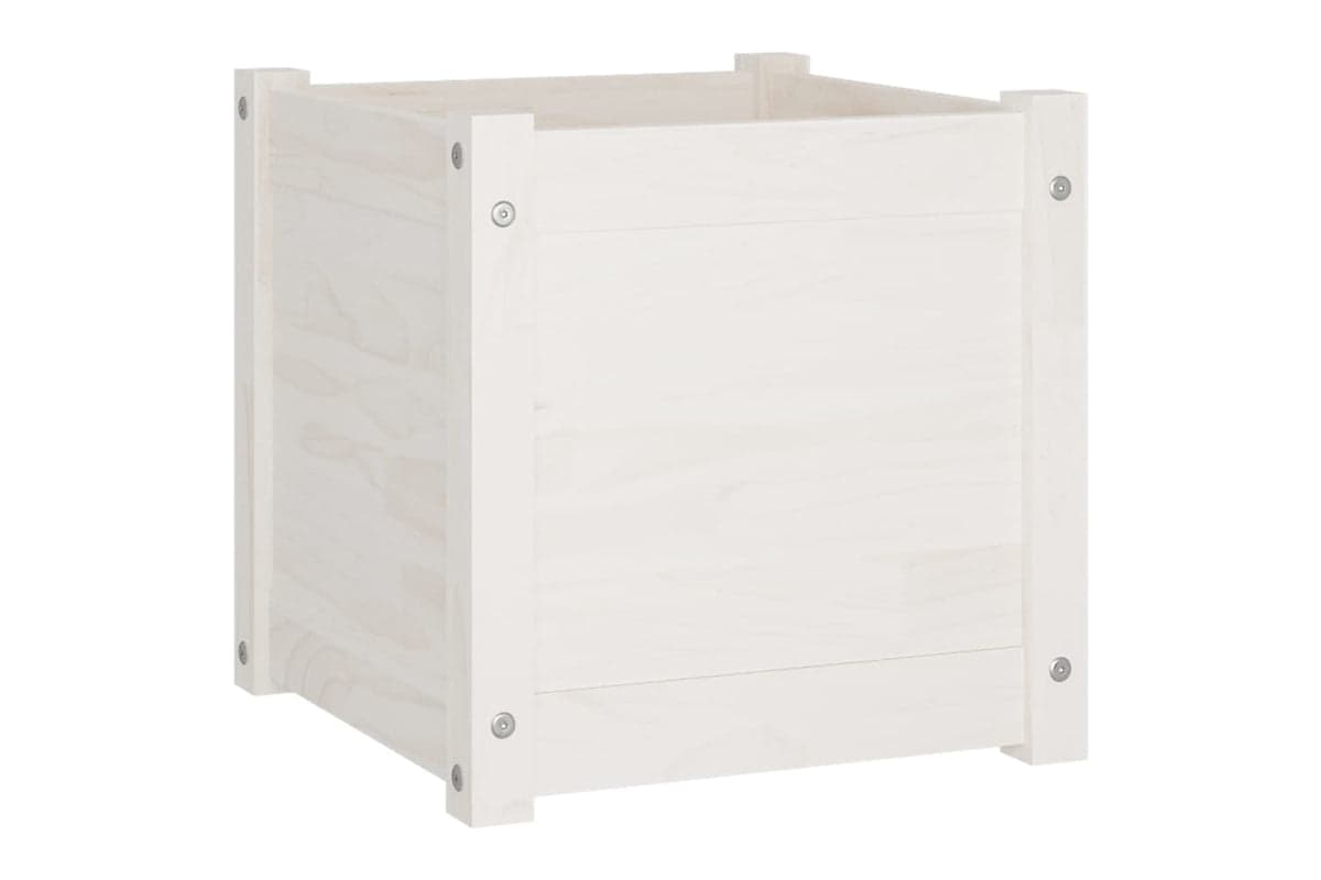 vidaXL 810536 Garden Planter White 40x40x40cm Solid Pinewood