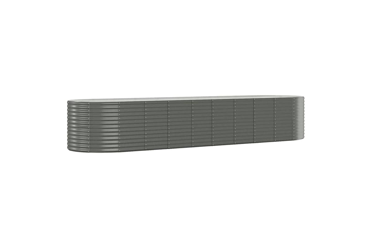 vidaXL 319074 Garden Raised Bed Powder-coated Steel 396x100x68cm Grey