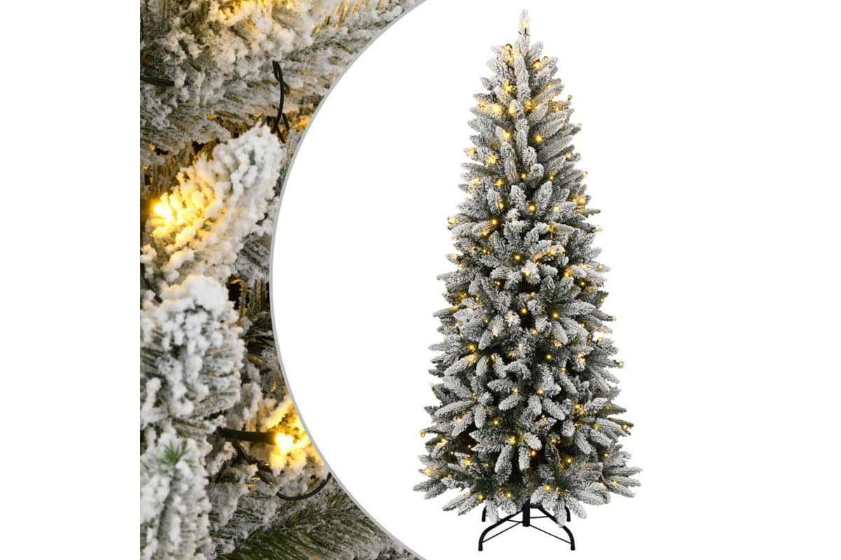 Vidaxl Artificial Christmas Tree 150 Leds And Flocked Snow 120 Cm