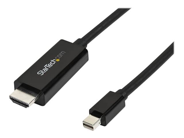 STARTECH.COM - Startech Mini DisplayPort to HDMI Adapter Cable - mDP to HDMI Adapter with Built-in Cable - Black - 3 m (10 ft.) - Ultra HD 4K 30Hz (MDP2HDMM3MB) - adapter cable - DisplayPort / HDMI - 3 m