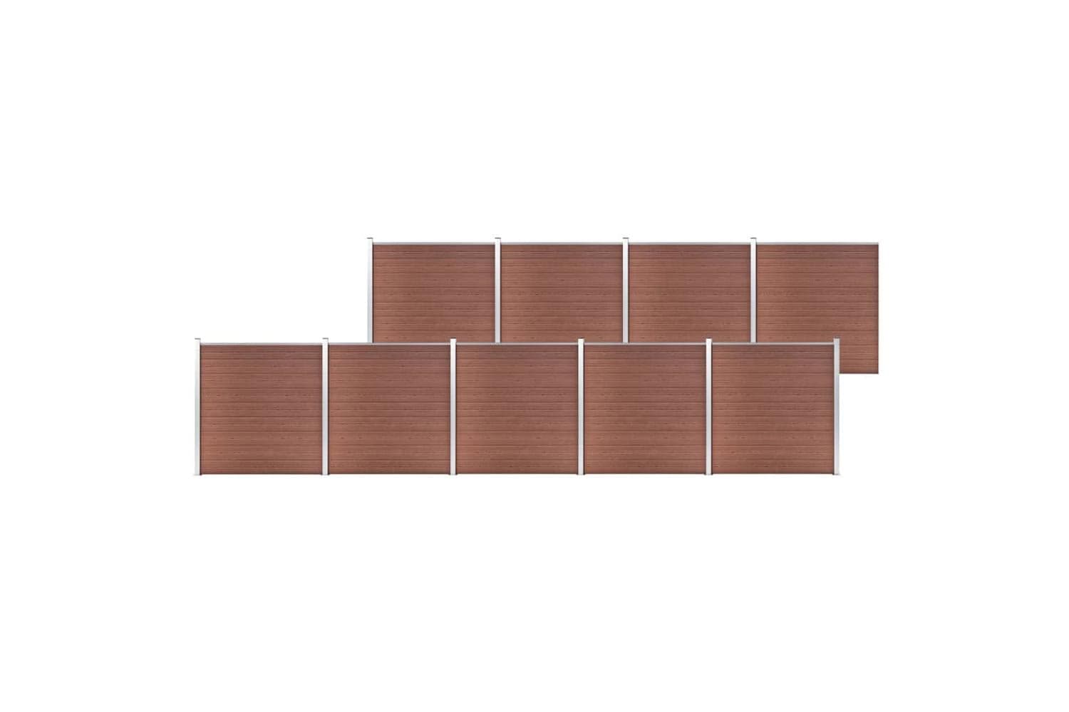vidaXL 3053214 Garden Fence Wpc 1564x186cm Brown