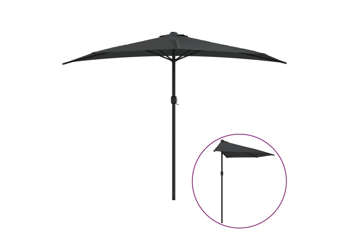 vidaXL 44593 Balcony Parasol With Aluminium Pole Anthracite 300x155cm Half