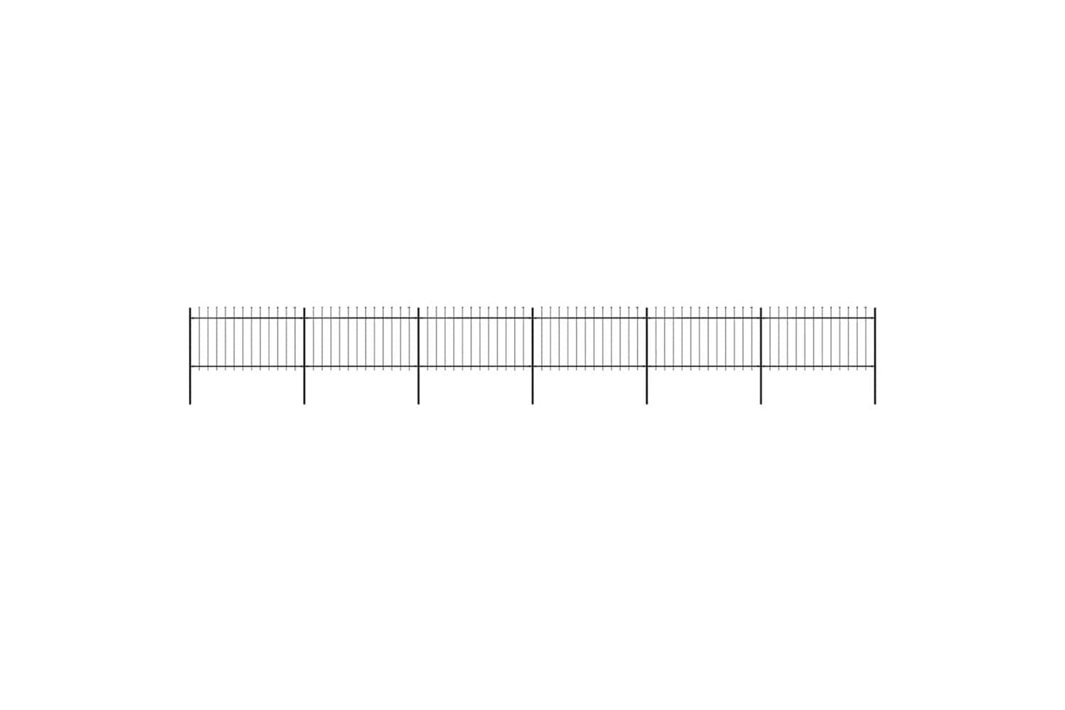 Vidaxl 277616 Garden Fence With Spear Top Steel 10.2x1 M Black