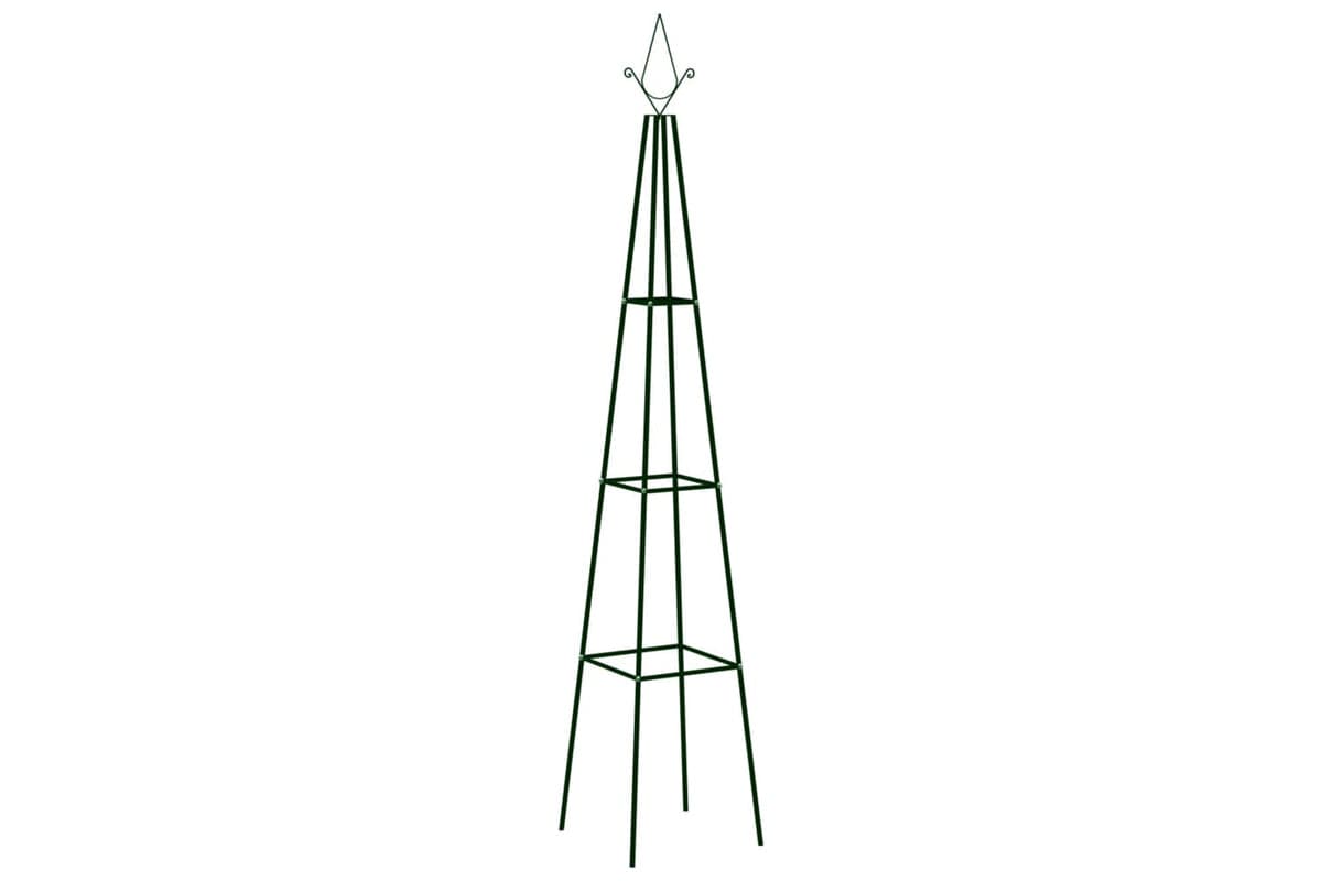 vidaXL 47096 Garden Climbing Plant Racks 2 Pcs Dark Green 35x35x195cm Iron