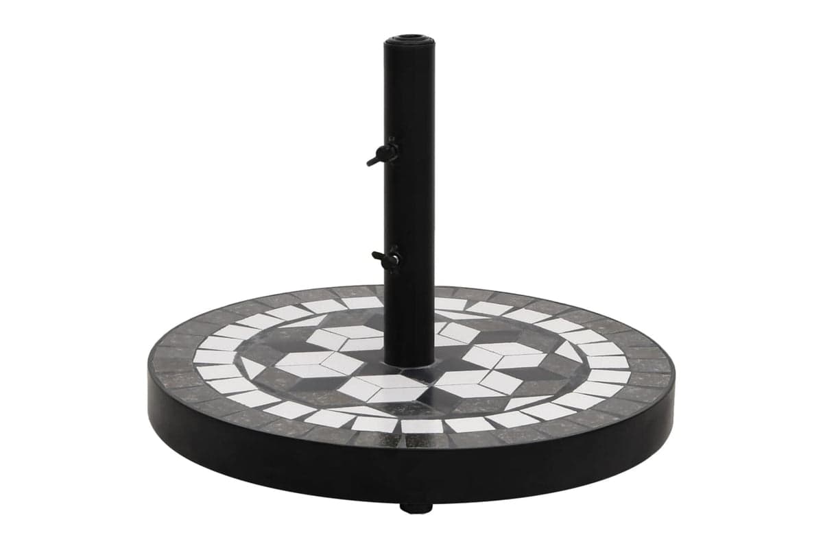 Vidaxl Parasol Base Black And White Round 12 Kg