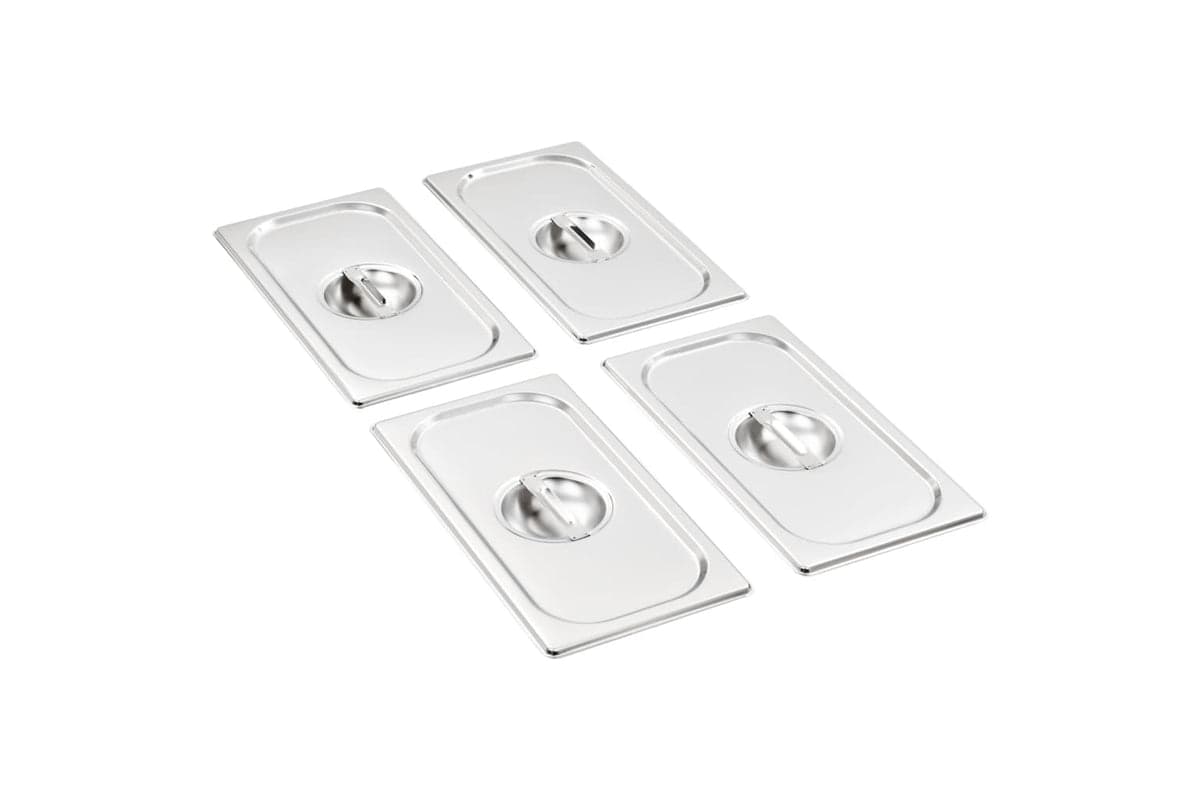 Vidaxl 50898 Lids For Gn 1/3 Pan 4 Pcs Stainless Steel