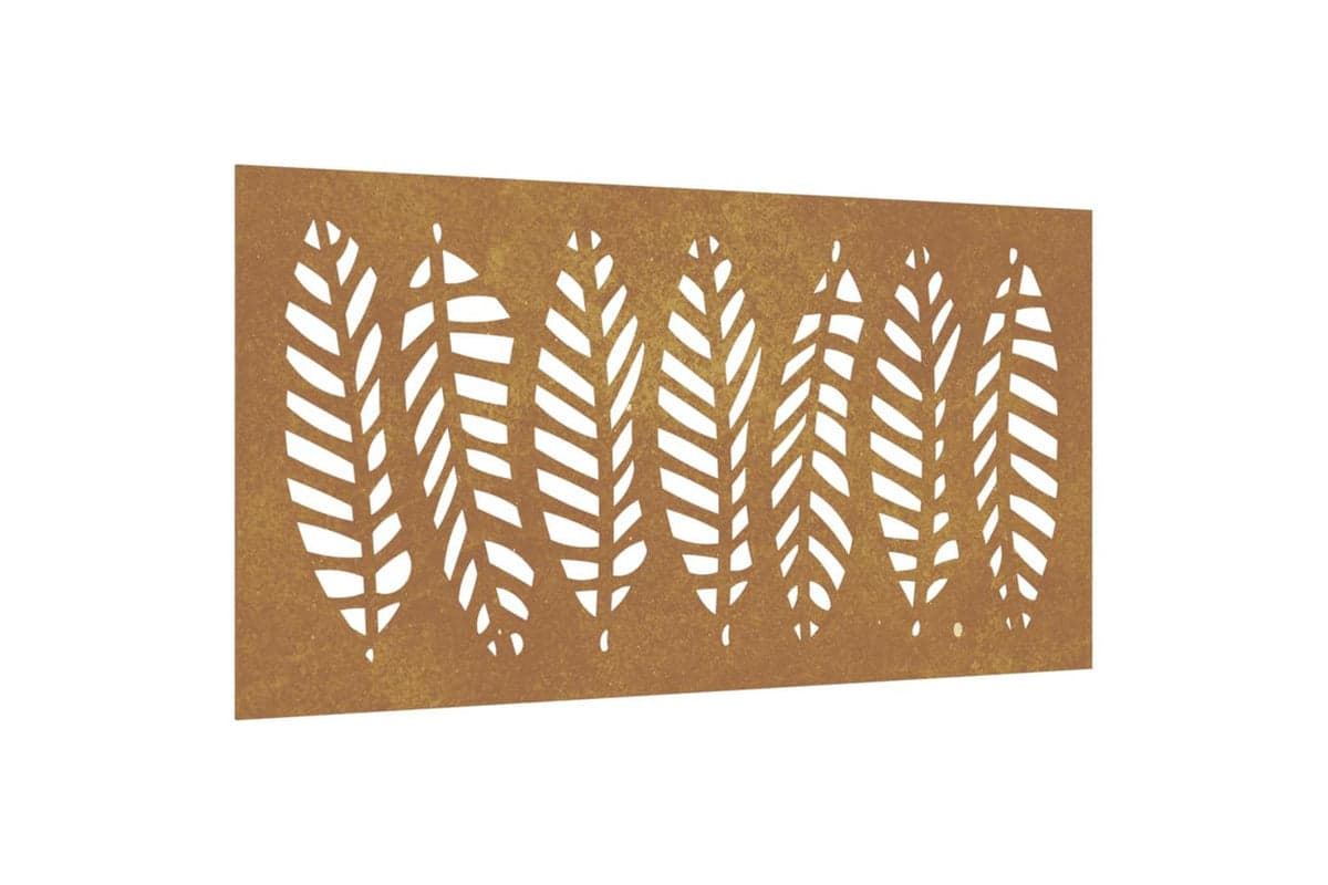 Garden Wall Decoration 105x55 Cm Corten Steel Leaf Design