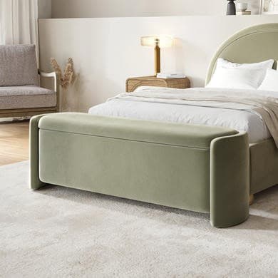 Taryn Velvet Ottoman Storage Blanket Box