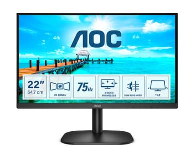 AOC 21.5” FHD @ 75HZ VA 200CD/M2 3000:1 HDMI VGA BASIC RNG | 22B2H/EU