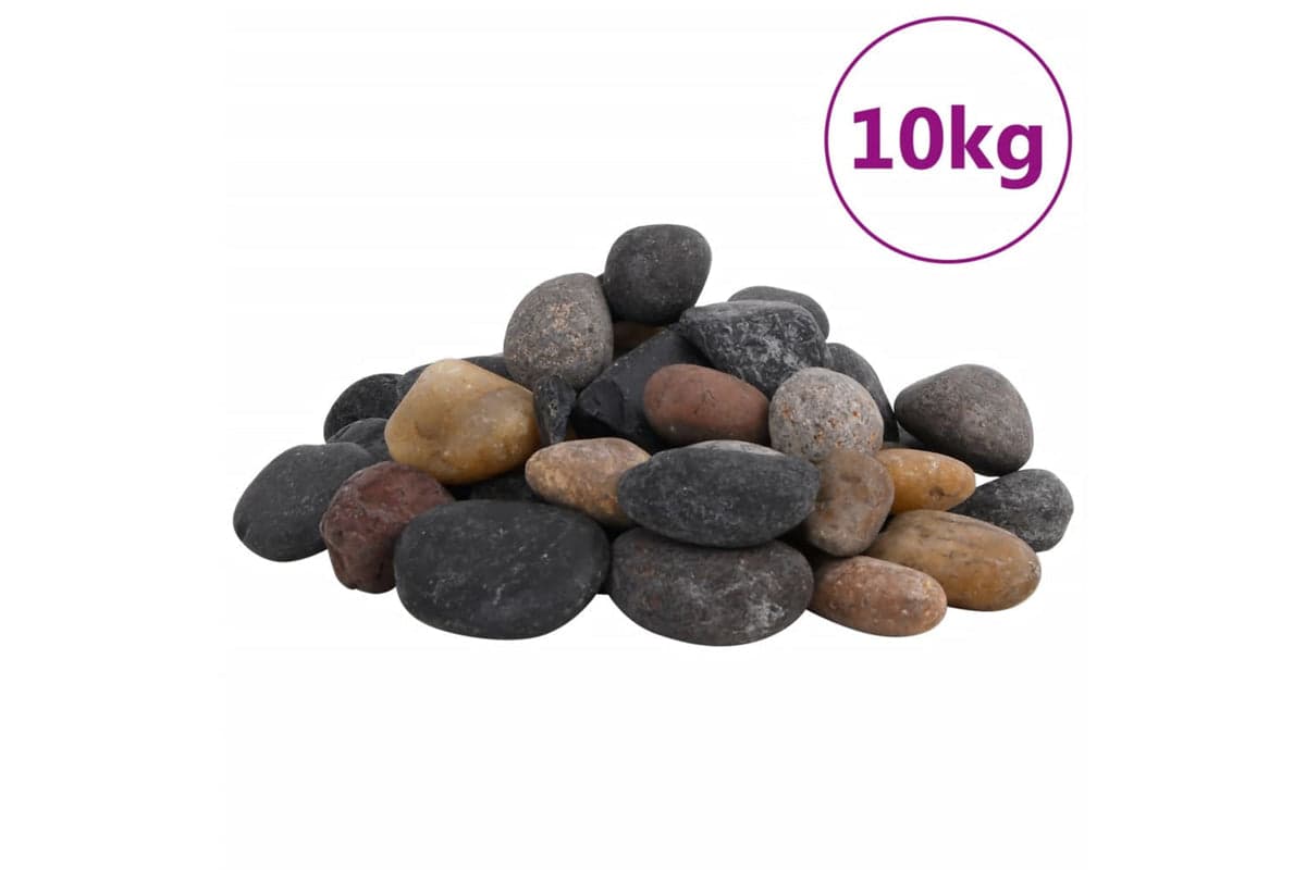 vidaXL 3217196 Polished Pebbles 10 Kg Mixed Colour 5-8cm