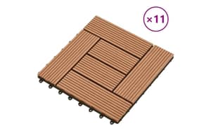 vidaXL 41550 Brown 11 Pcs 30 X 30cm Decking Tiles