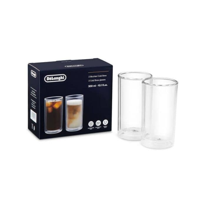 DeLonghi DLSC325, Large Cold Brew 300ml Glasses - 2 Pack