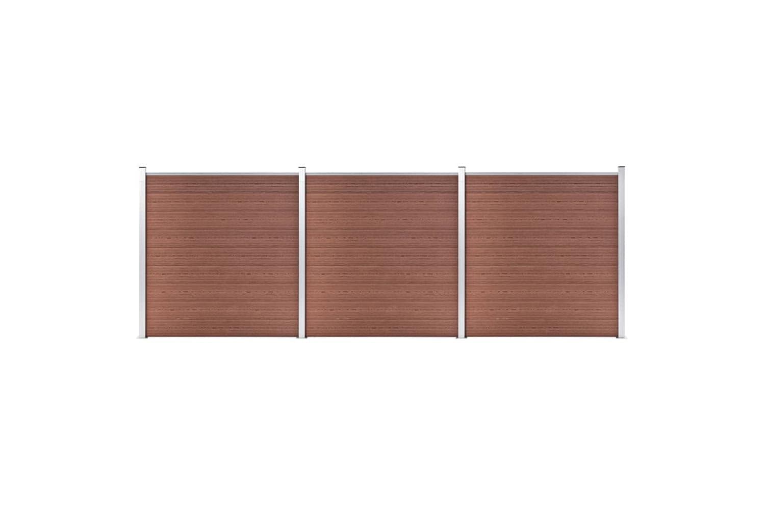 vidaXL 3053208 Garden Fence Wpc 526x186cm Brown