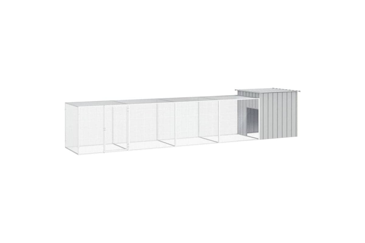 vidaXL 3106462 Chicken Cage Grey 500x91x100cm Galvanised Steel
