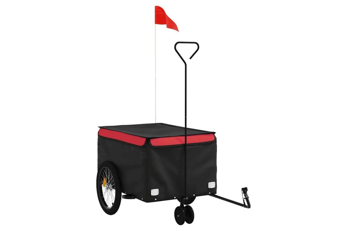Vidaxl Bike Trailer Black And Red 30 Kg Iron