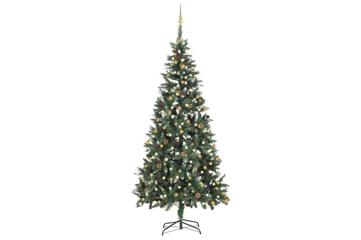 Vidaxl Artificial Pre-lit Christmas Tree With Ball Set 210 Cm