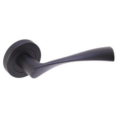 Internal Matt Black Lever Fire Door Handle with Latch and Hinges Pack - Sesia - XL Joinery