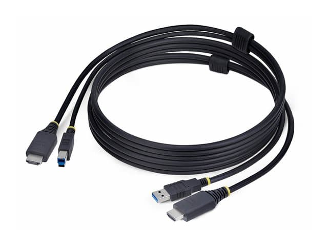 STARTECH.COM - StarTech 6ft (1.8m) HDMI and USB 5Gbps KVM Cable - Keyboard / video / mouse (KVM) cable - HDMI, USB Type A (M) to HDMI, USB Type B (M) - 1.8 m - 4K60Hz support, HDR10 support - black