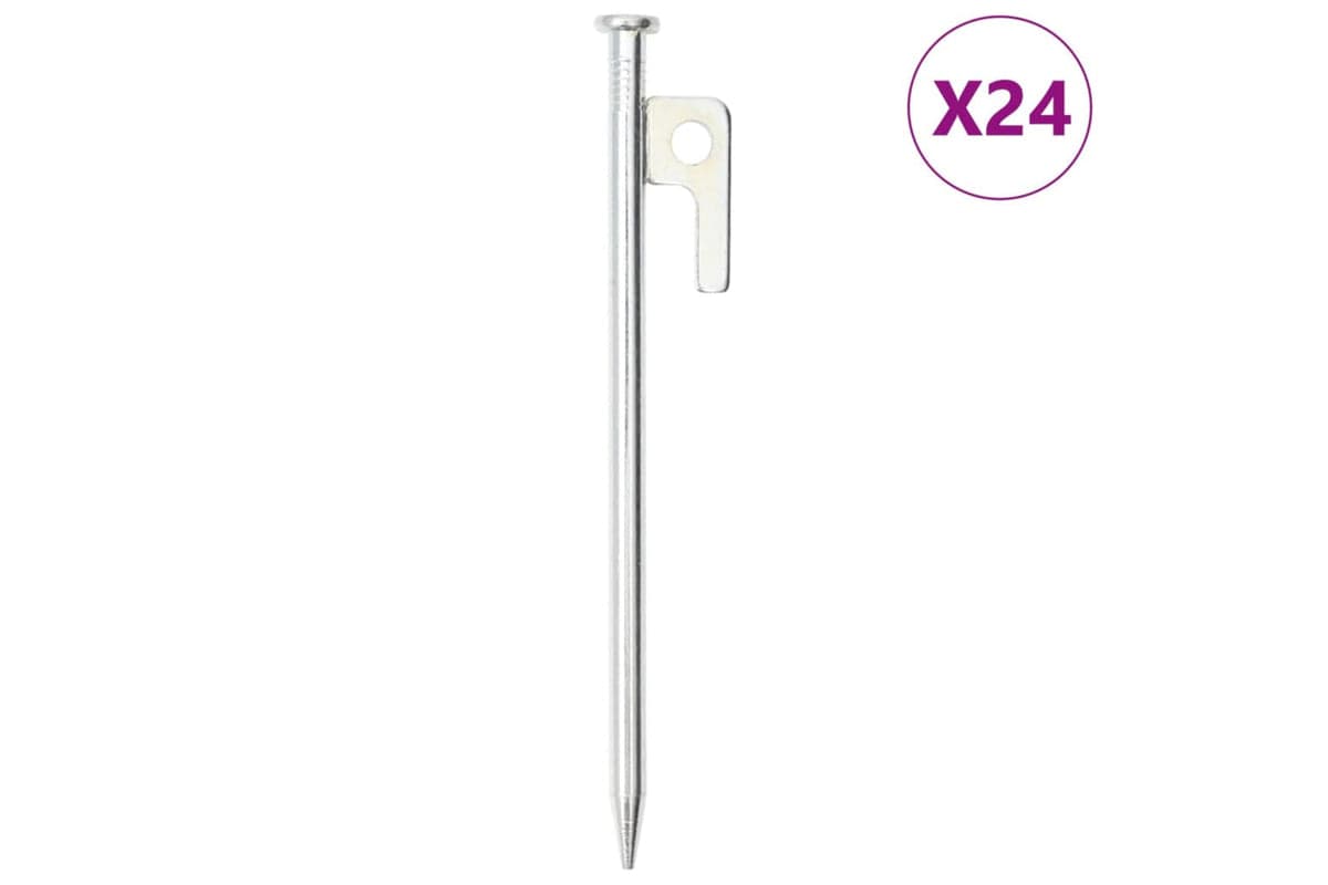 vidaXL 4009367 Tent Pegs 24 Pcs 20cm 9mm Galvanised Steel