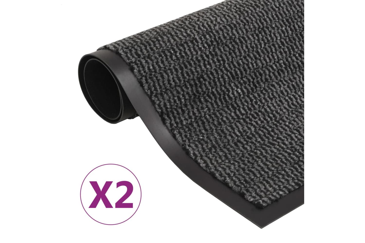 vidaXL 3051605 Dust Control Mats 2 Pcs Rectangular Tufted 60x90cm Anthracite