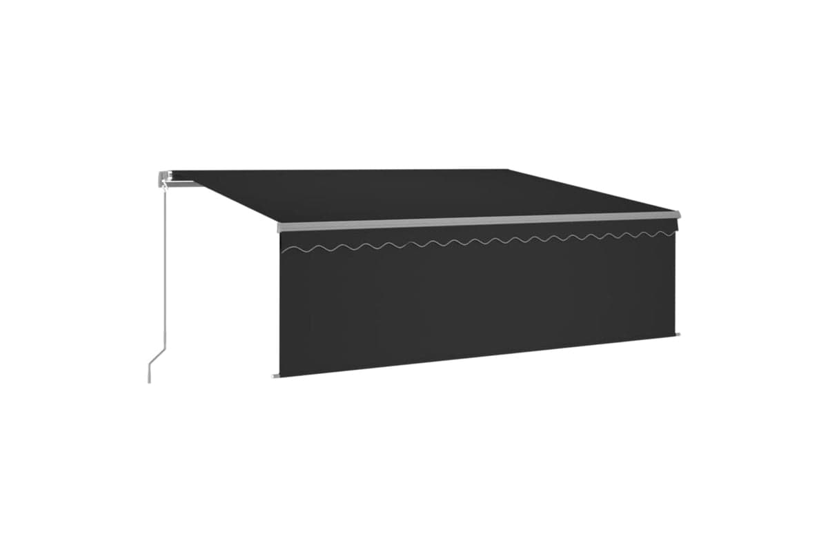 Vidaxl 3069419 Manual Retractable Awning With Blind 4x3m Anthracite